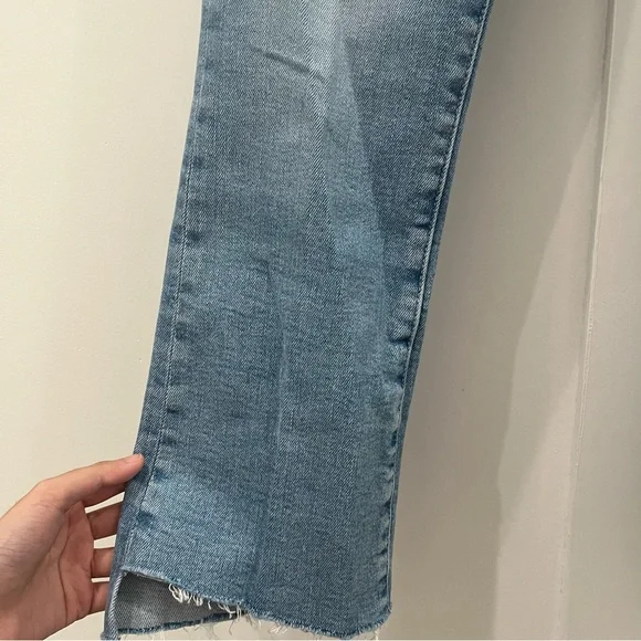 NWT Mother Denim Light Wash Limited Edition Insider Crop Step Fray Jeans 27 - Picture 8 of 9